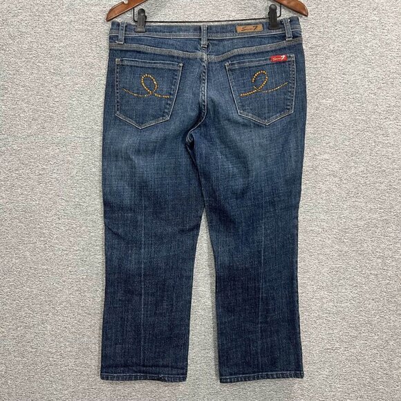 Seven7 Jeans Women 32 Blue Cropped Medium Wash Mid Rise Denim Cotton Casual - Picture 16 of 16